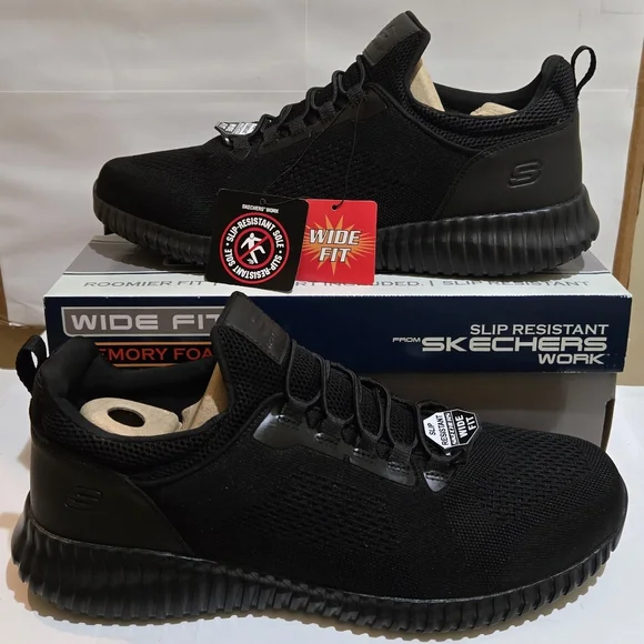 Skechers Men's Work Shoes Relaxed Fit Memory Foam - Picture 2 of 8